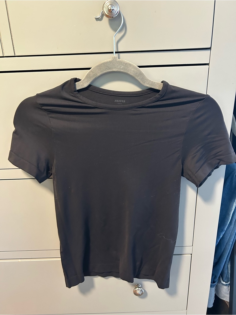 Skims Women's Black Stretch Crewneck Tee